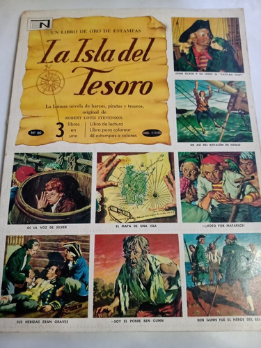 Un Libro De Oro De Estampas Novaro La Isla Del Tesoro 1972