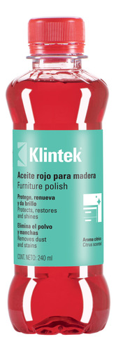 Klintek Aceite Rojo Abrillantador De Muebles 240 Ml