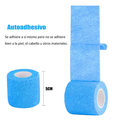 Cinta De Vendaje Elástica Cohesiva De 4,5 M X 5 Cm, 6 Unidad