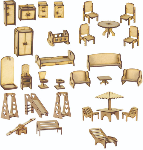 Casa De Muñecas Lol Fibrofácil Mdf Con Muebles X35!