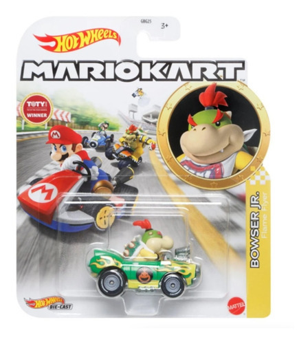Bowser Jr. Hot Wheels Mario Kart Edición Limitada Color Verde