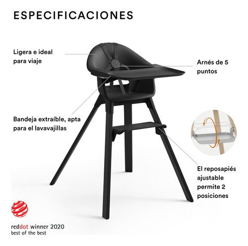 Silla Alta Stokke Clikk Color Black Midnight