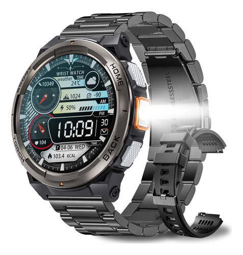 Smartwatch Eigiis Ke5 Sport Dlc Titanium 1.45  49mm Silicona