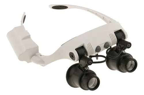 Visera De Cabeza De Doble Ojo Lupa Lentes De Luz Led 8