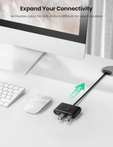 Hub USB Ugreen 4 em 1 para Ugreen 4x USB 3.0 Transfer 5 Gbps Led
