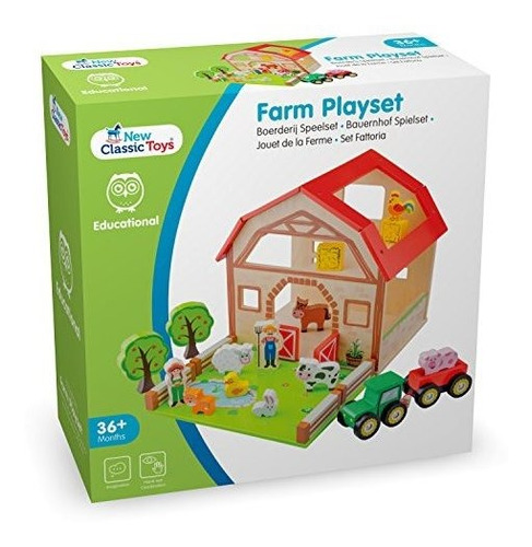 Imagen 4 de 4 de Nuevos Juguetes Clásicos Juego De Casa De Granja De Madera J