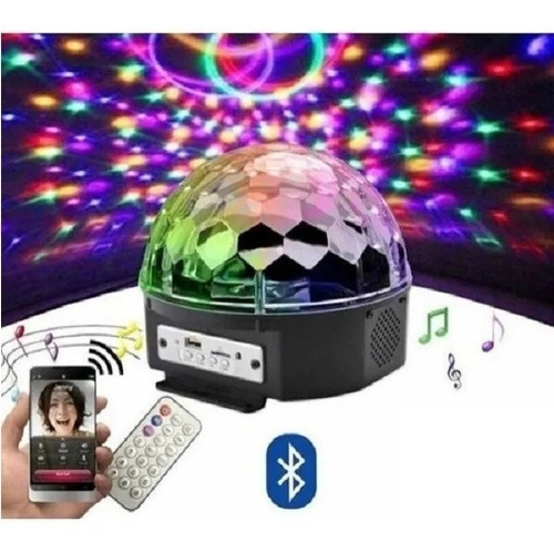 Imagem 1 de 7 de Bola Maluca Led Cristal Rgb Bluetooth Usb Festas Iluminação