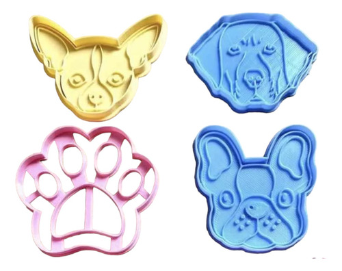 Set De 4 Cortantes Perritos/perros/perrunos Cookie Kutter