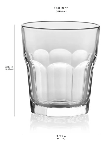 Vasos Crisa Gibraltar Rocas 354 Ml De Vidrio Jgo 12 Pz