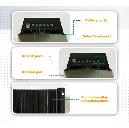 Controlador De Carga De Panel Solar 100a Mppt 24v