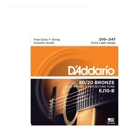 Encordoamento Violao 010 D'addario Ej10