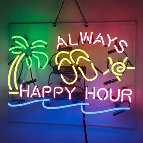 Always Happy Hour - Letrero De Neón Hecho A Mano, Tubo De Ne
