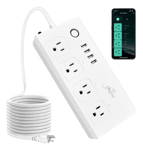 Smart Power Strip Wifi Surge Protector Con 4 Tomas De Corri