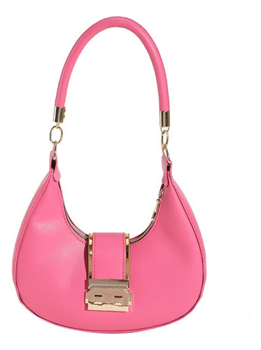 Bolso De Hombro De Cuero Pu De Color Sólido Para Mujer Y Muj