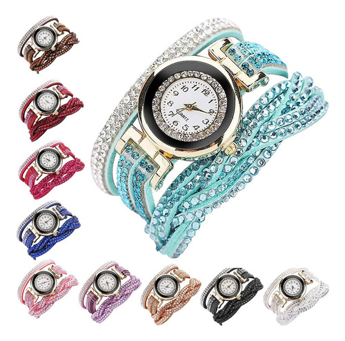 Cdybox Reloj De Moda Con Diamantes De Imitación, Pulsera De 