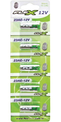Bateria Flex Alcalina 23a 12v Fx23a Cartela Com 5 Baterias