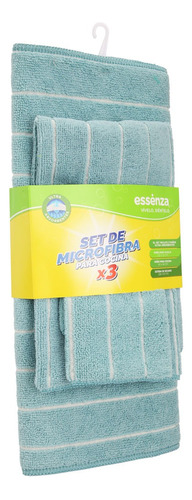 Essenza SL2712 tapete escurridor de platos y 2 paños color verde lima