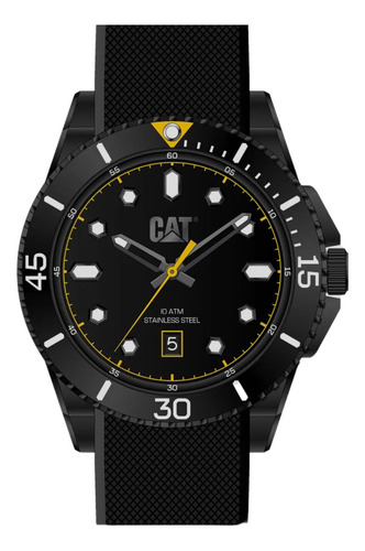 Reloj Caterpillar Hombre Set-qc Qc.161.21.121 Malla Negro Bisel Negro Fondo Negro