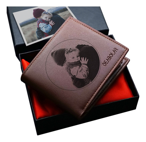 Cartera De Piel Sintética Con Foto Personalizada Para Hombre