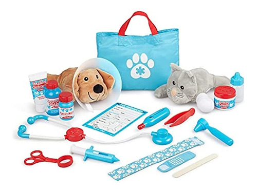 Melissa & Doug Examine And Treat Pet Vet Play Set (24 Piezas