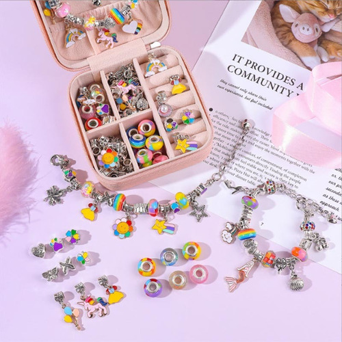 Pendientes Rosados Pulsera Conjunto De Joyas Diy