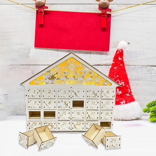 Calendario De Adviento De Navidad Recargable Ilumina 24