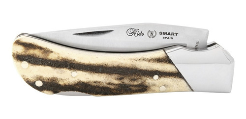 Navaja Miguel Nieto Modelo Smart, Con Mango Asta De Ciervo Color Beige Con Café