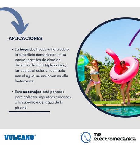 Imagen 4 de 10 de Kit Limpieza Vulcano Pileta Completo: Manguera, Boya, Etc