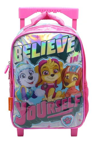 Mochila Escolar Cresko Paw Patrol Carrito Rueditas Infantil