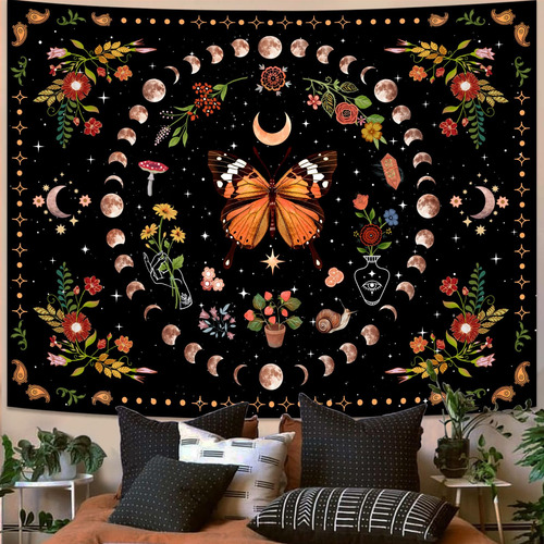 Tapiz Floral Bohemio Para Decoración De Paredes 173 X 228 Cm