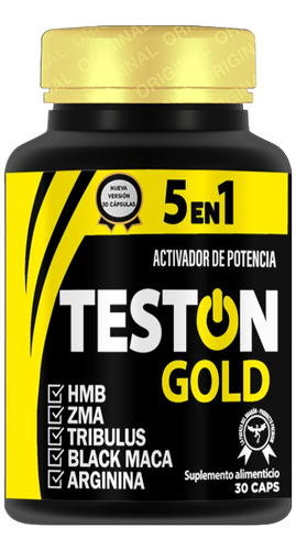 Teston Gold  5 En 1.  30 Cápsulas. Muscle Goodness.