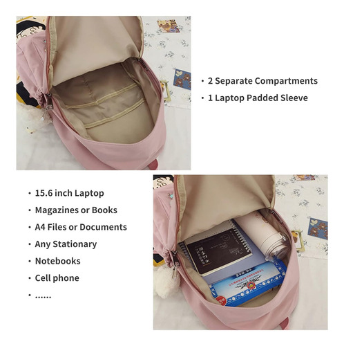 Bilipopx Mochila Para Computadora Portátil Escolar Linda Y E