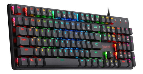 Imagen 3 de 5 de Teclado gamer Redragon Shrapnel K589RGB QWERTY Outemu Blue LP español latinoamérica color negro con luz RGB