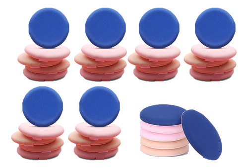 Esponja Redonda De Maquillaje Con Caja, 36 Piezas