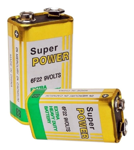 Bateria 6f22 9v Pilha Super Power Em Blister Original Nova