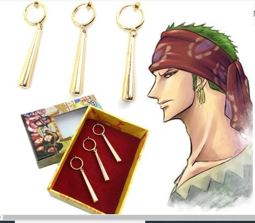 Imagen 1 de 4 de Aros Roronoa Zoro - One Piece (3 Aros A Presión Oreja) V1