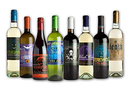Halloween inspirado Pegatina de vinilo para Botella de vino-beber hasta las Brujas 1
