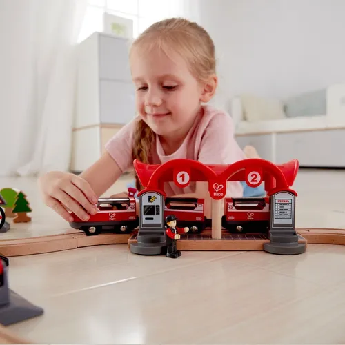 Pista Tren Circuito Ciudad Juego Juguete Hape Madera Trenes