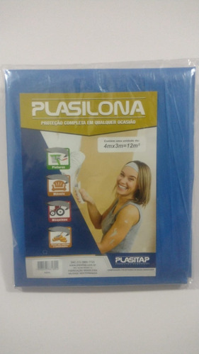 Lona Multiuso Móveis Pintura Obra Reforma 4x3 Azul