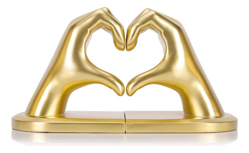 Sujetalibros De Escultura De Manos De Corazón Dorado, Bonit