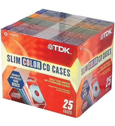 Tdk Multi Color Slim Cd Jewel Funda Para - Pack De 25 (desco