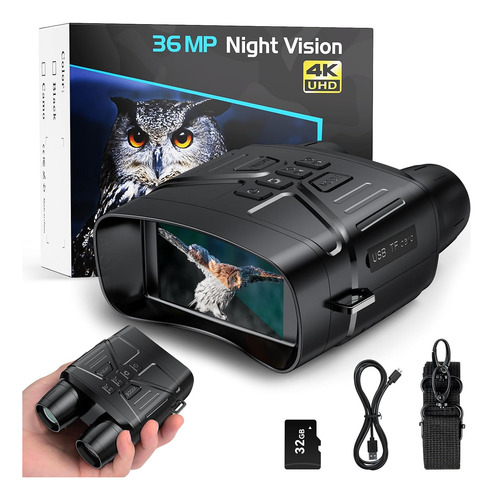 Binoculares 4k Visión Nocturna +micro Sd 32gb