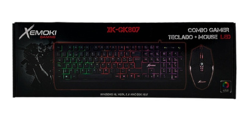 Imagen 5 de 6 de Combo Gamer Teclado Retroiluminado Y Mouse 6d 2400 Xk-gk807
