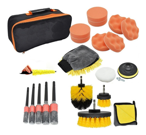 Kit De Limpieza Auto 21 Pzs - Interior, Exterior, Pad Taladr