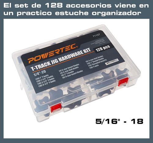 Set Manijas Y Pernos Fijación 128pz T Track Mesas De Trabajo
