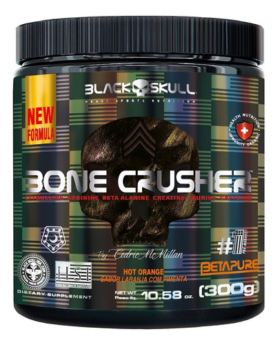 New Bone Crusher - Black Skull - 60 Servicios - Orange Sabor HOT ORANGE