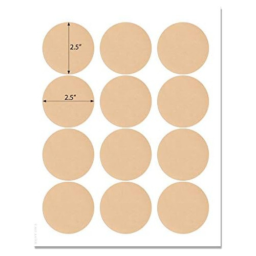 Etiquetas Circulares De Color Beige Claro De 2 Pulgadas...