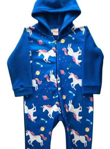 Pijama Enteriza Kigurumi Invierno Unicornio Capucha Nena