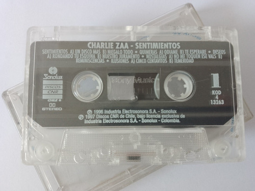 Charlie Zaa Cassette Musical Original (sin Caratula)