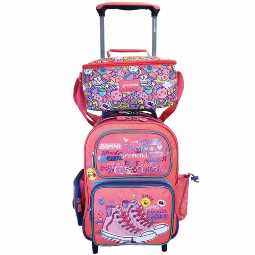 Mentalidad recurso renovable traducir Combo Escolar Gremond Mochila Con Carro + Lunchera Grande Mo